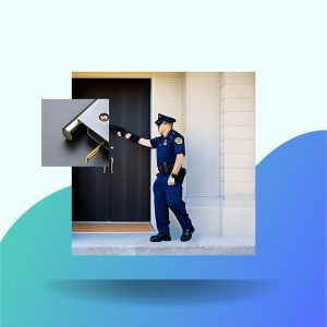 law enforcement security agent increasing security of home door