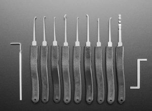 Basic Lock sport Pick Set - 9 Picks and 2 Wrenches in silver black color
