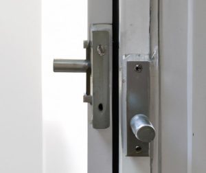 silver color sliding door lock
