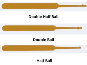 types of ball picks including double half ball, double ball and half ball