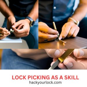 different hands busy in lock picking showing lock picking as a skill