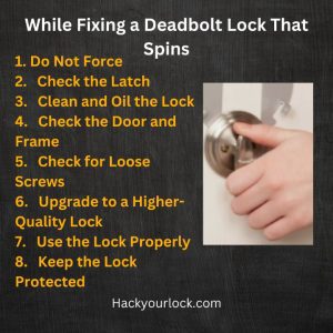 precautions while fixing deadbolt lock