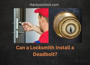 can a locksmith install a deadbolt with a picture of a locksmith picking a lock. another deadbolt lock on the right side.
