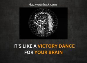 brain in a relaxing and happy position on achieving victory