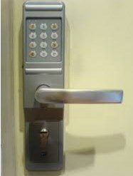 digital lock on a door