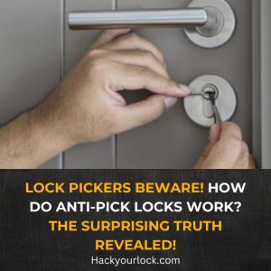 how do anti pick locks work featured image title with a door picture being unlocked or picked with two hands using lock picks