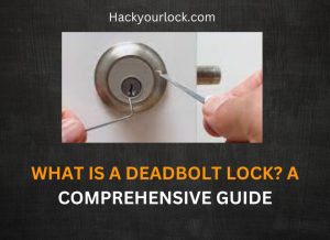 dead bolt lock being picked by two hands with a title what is a deadbolt lock? a comprehensive guide
