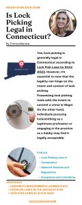 Is Lock Picking Legal in Connecticut? infographics by Emma Marshal Hackyourlock.com