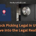 Is Lock Picking Legal in Utah? Dive into the Legal Reality. title with map of Utah and a lock on the right side